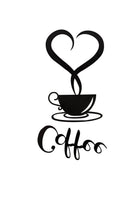 Kalp Buharlı Kahve Fincanı Duvar Dekoru|Mutfak ve Kafe İçin Dekoratif Tablo|Coffee Temalı Duvar Süsü