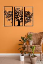 Ağaç Temalı 3’lü Duvar Tablosu |Modern Dekoratif Tablo Seti |Salon,Ofis,Yatak Odası Duvar Dekoru