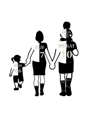 Yeni Eve İsimli Aile Forması Panosu - 4 Kişilik Aile