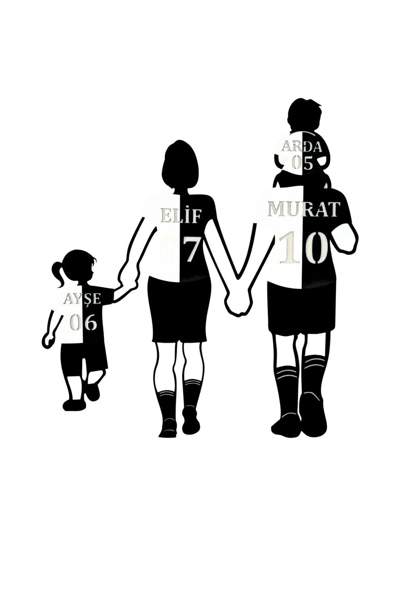 Yeni Eve İsimli Aile Forması Panosu - 4 Kişilik Aile