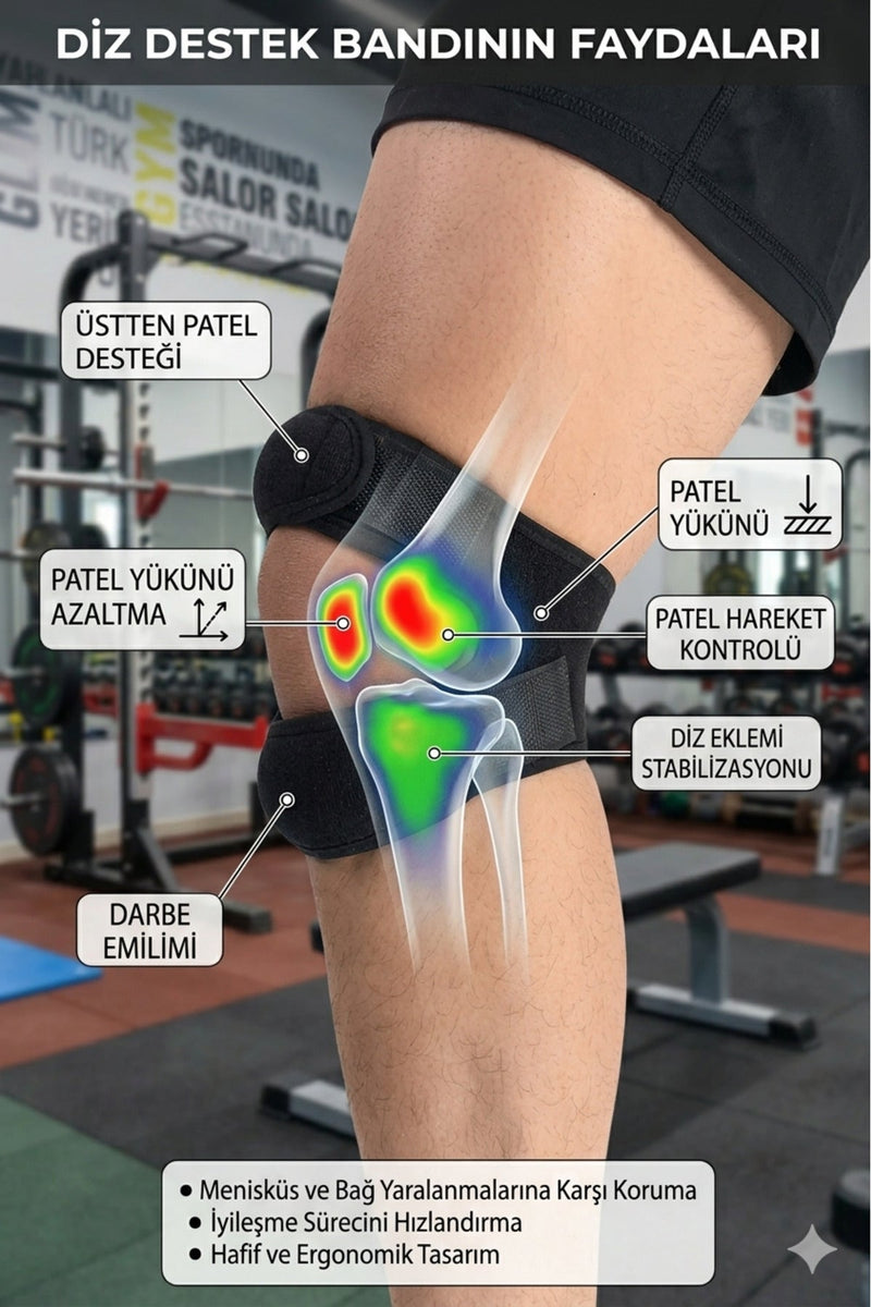 Patella Destekli Sporcu Dizliği — 2'li Paket, Koşu ve Fitness